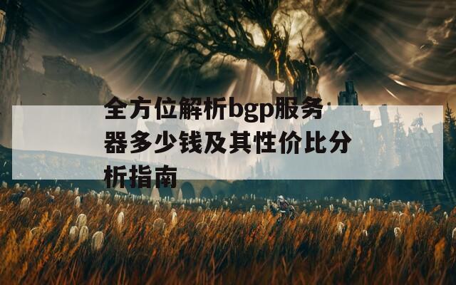 全方位解析bgp服务器多少钱及其性价比分析指南  第1张