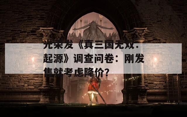 光荣发《真三国无双：起源》调查问卷：刚发售就考虑降价？