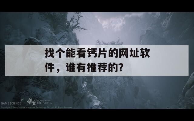 找个能看钙片的网址软件，谁有推荐的？