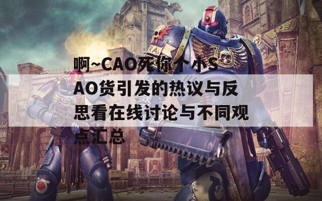 啊～CAO死你个小SAO货引发的热议与反思看在线讨论与不同观点汇总
