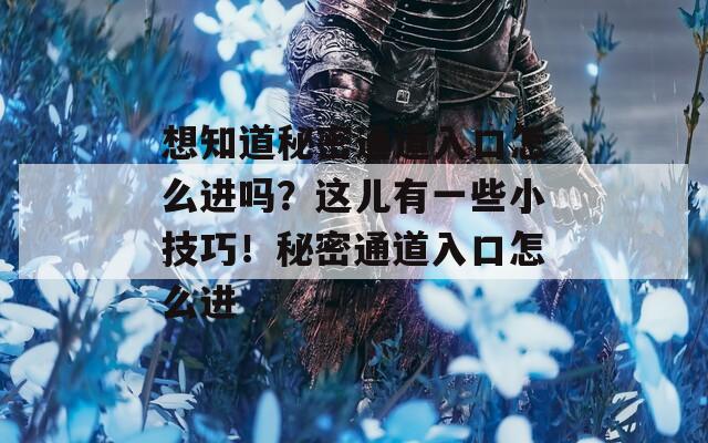 想知道秘密通道入口怎么进吗？这儿有一些小技巧！秘密通道入口怎么进