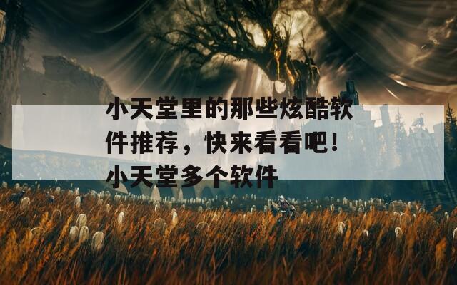 小天堂里的那些炫酷软件推荐，快来看看吧！小天堂多个软件