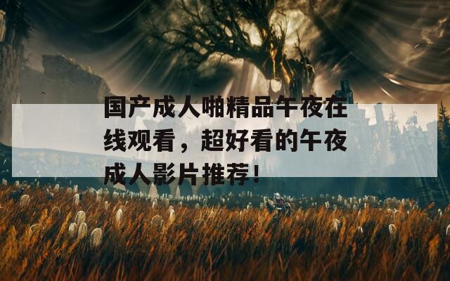 国产成人啪精品午夜在线观看，超好看的午夜成人影片推荐！