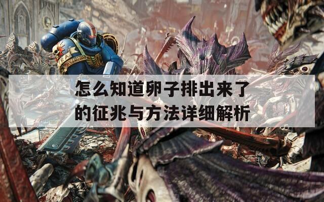 怎么知道卵子排出来了的征兆与方法详细解析