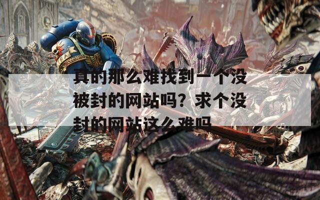 真的那么难找到一个没被封的网站吗？求个没封的网站这么难吗