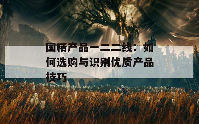 国精产品一二二线：如何选购与识别优质产品技巧