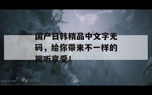 国产日韩精品中文字无码，给你带来不一样的视听享受！