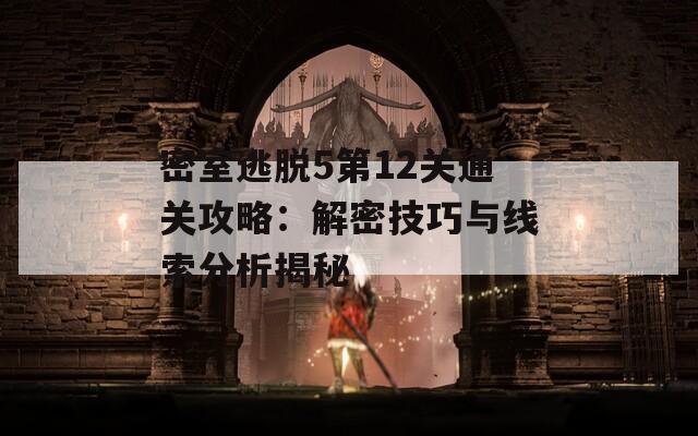 密室逃脱5第12关通关攻略：解密技巧与线索分析揭秘