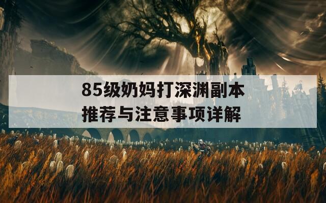 85级奶妈打深渊副本推荐与注意事项详解