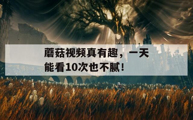 蘑菇视频真有趣，一天能看10次也不腻！
