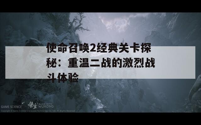 使命召唤2经典关卡探秘：重温二战的激烈战斗体验