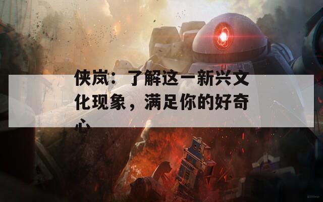 侠岚：了解这一新兴文化现象，满足你的好奇心