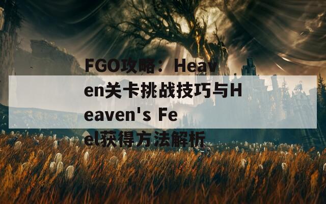 FGO攻略：Heaven关卡挑战技巧与Heaven's Feel获得方法解析