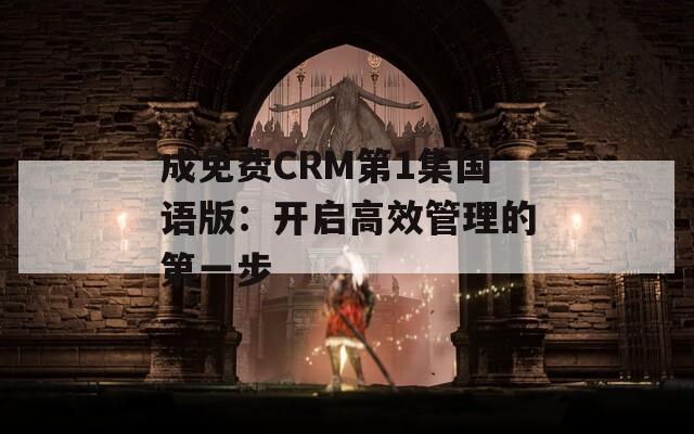 成免费CRM第1集国语版：开启高效管理的第一步