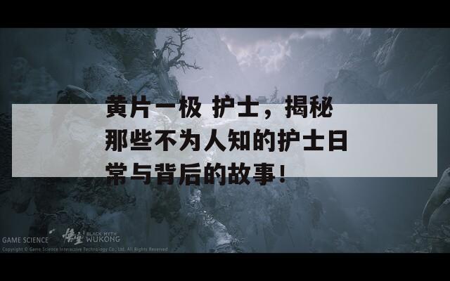 黄片一极 护士，揭秘那些不为人知的护士日常与背后的故事！
