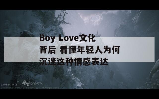 Boy Love文化背后 看懂年轻人为何沉迷这种情感表达