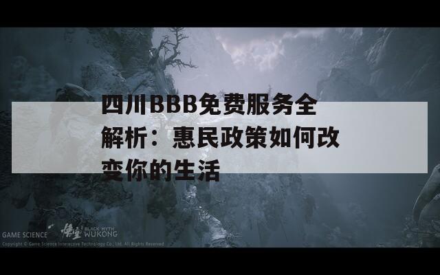 四川BBB免费服务全解析：惠民政策如何改变你的生活