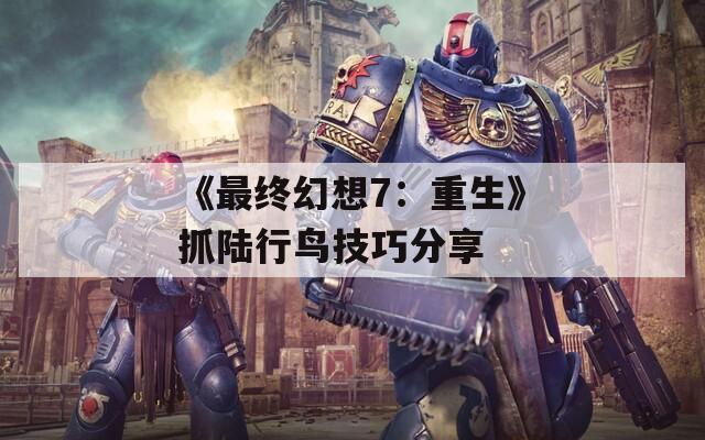《最终幻想7：重生》抓陆行鸟技巧分享