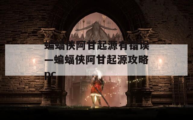 蝙蝠侠阿甘起源有错误—蝙蝠侠阿甘起源攻略pc