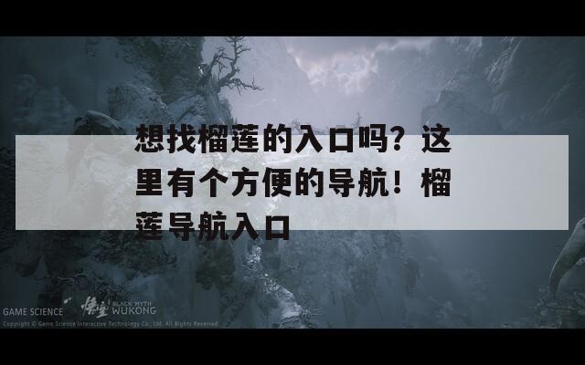 想找榴莲的入口吗？这里有个方便的导航！榴莲导航入口