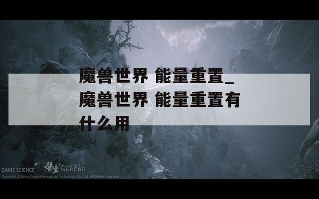魔兽世界 能量重置_魔兽世界 能量重置有什么用