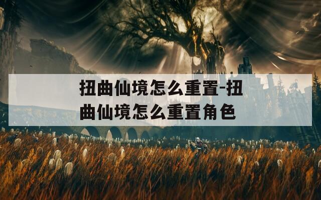 扭曲仙境怎么重置-扭曲仙境怎么重置角色