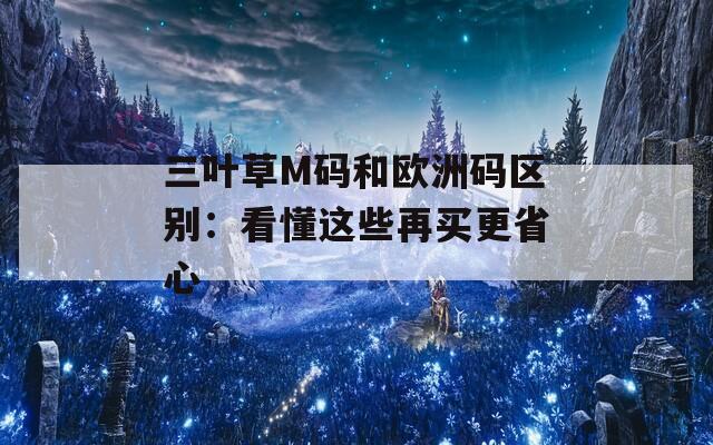 三叶草M码和欧洲码区别：看懂这些再买更省心