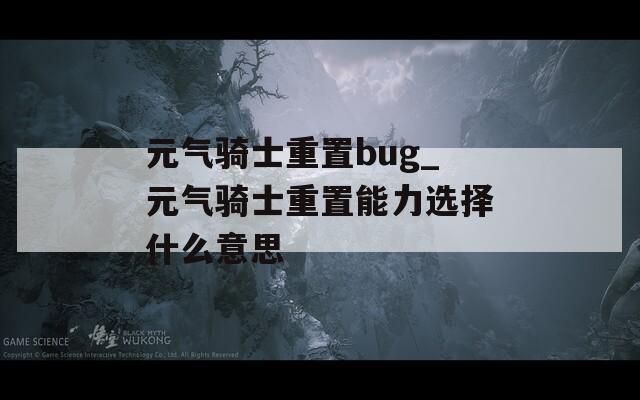 元气骑士重置bug_元气骑士重置能力选择什么意思