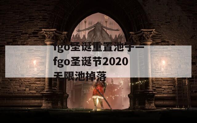 fgo圣诞重置池子—fgo圣诞节2020无限池掉落  第1张