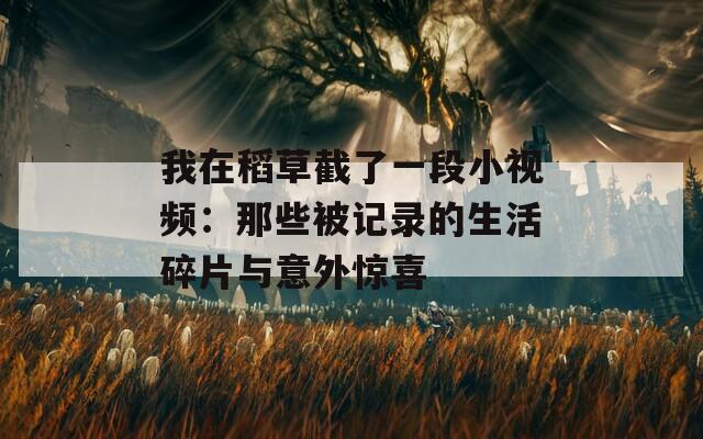 我在稻草截了一段小视频：那些被记录的生活碎片与意外惊喜