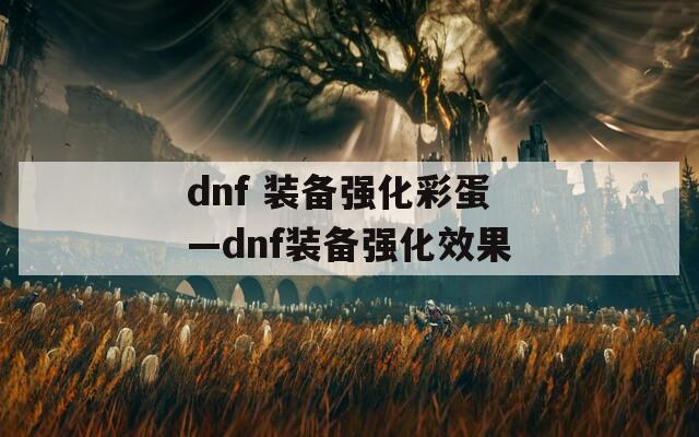 dnf 装备强化彩蛋—dnf装备强化效果