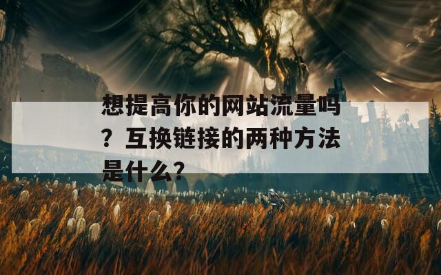 想提高你的网站流量吗？互换链接的两种方法是什么？