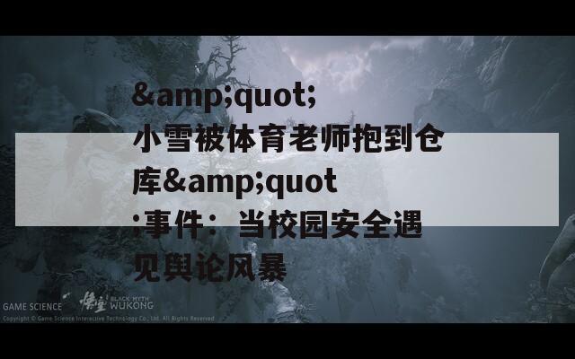 &amp;quot;小雪被体育老师抱到仓库&amp;quot;事件：当校园安全遇见舆论风暴