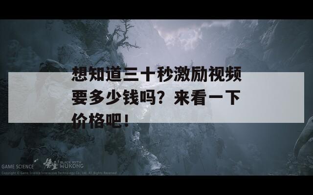 想知道三十秒激励视频要多少钱吗？来看一下价格吧！