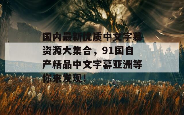 国内最新优质中文字幕资源大集合，91国自产精品中文字幕亚洲等你来发现！