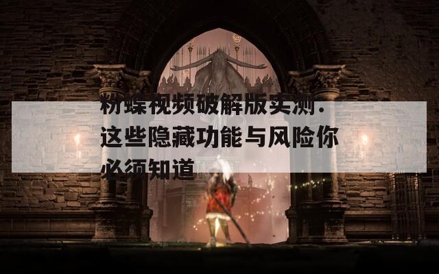 粉蝶视频破解版实测：这些隐藏功能与风险你必须知道  第1张