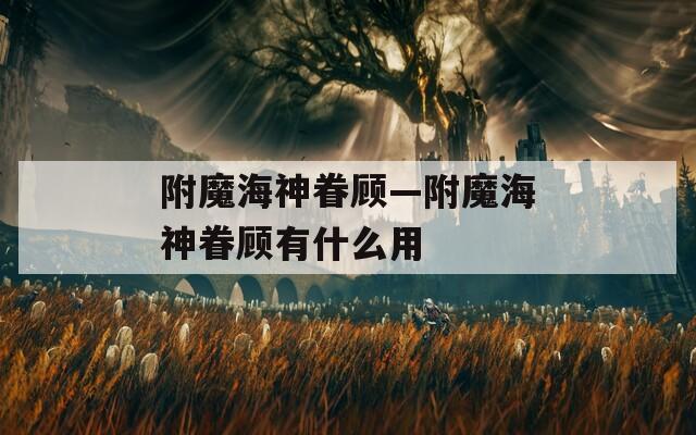 附魔海神眷顾—附魔海神眷顾有什么用  第1张