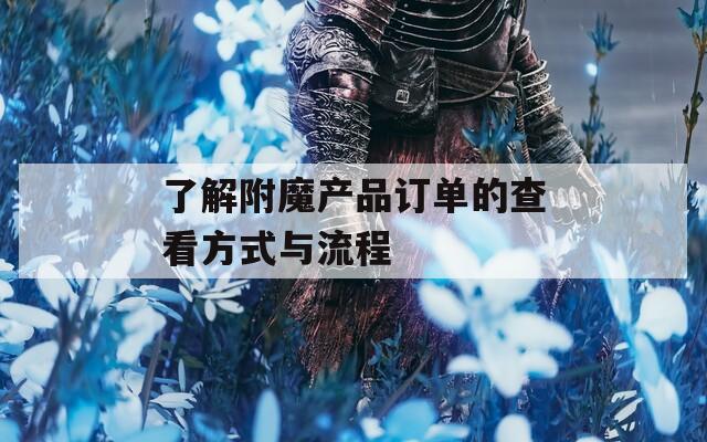 了解附魔产品订单的查看方式与流程  第1张
