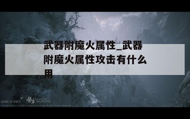 武器附魔火属性_武器附魔火属性攻击有什么用  第1张