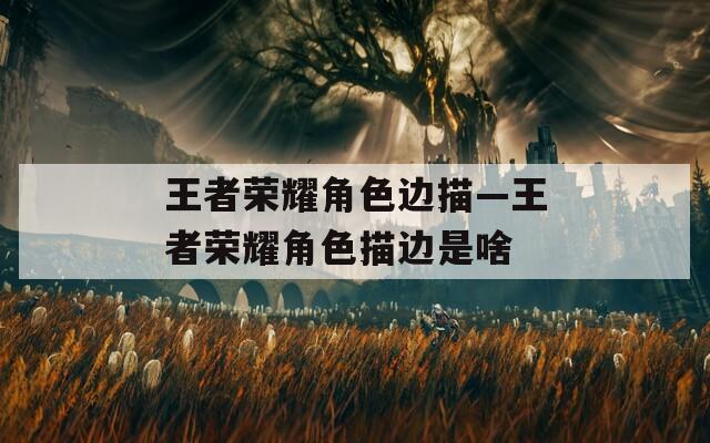 王者荣耀角色边描—王者荣耀角色描边是啥