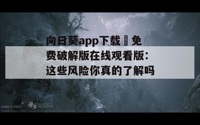 向日葵app下载汅免费破解版在线观看版：这些风险你真的了解吗？
